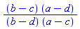 (b-c)*(a-d)/((b-d)*(a-c))