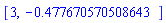 [3, HFloat(-0.4776705705086426)]