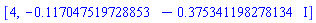 [4, -.117047519728853-.375341198278134*I]