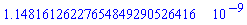 0.114816126227654849290526416e-8