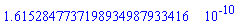 0.16152847737198934987933416e-9