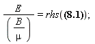 E*mu/B = rhs(E/H = (Z = (mu/varepsilon)^(1/2)))