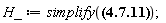 H_ := simplify((Physics[Vectors][`.`](diff(_i*k__x+_j*k__y+_k*k__z, x), _i*x+_j*y+_k*z)+Physics[Vectors][`.`](_i*k__x+_j*k__y+_k*k__z, diff(_i*x+_j*y+_k*z, x)))*Physics[Vectors][`&x`](_i, E_)/(mu*omega)+(Physics[Vectors][`.`](diff(_i*k__x+_j*k__y+_k*k__z, y), _i*x+_j*y+_k*z)+Physics[Vectors][`.`](_i*k__x+_j*k__y+_k*k__z, diff(_i*x+_j*y+_k*z, y)))*Physics[Vectors][`&x`](_j, E_)/(mu*omega)+(Physics[Vectors][`.`](diff(_i*k__x+_j*k__y+_k*k__z, z), _i*x+_j*y+_k*z)+Physics[Vectors][`.`](_i*k__x+_j*k__y+_k*k__z, diff(_i*x+_j*y+_k*z, z)))*Physics[Vectors][`&x`](_k, E_)/(mu*omega))