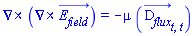 Physics:-Vectors:-Curl(Physics:-Vectors:-Curl(E__field_(x, y, z, t))) = -mu*(diff(diff(D__flux_(x, y, z, t), t), t))