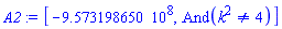 [-957319865.0, And(k^2 <> 4)]