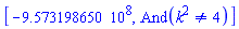 [-957319865.0, And(k^2 <> 4)]
