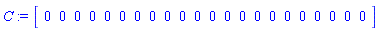 C := Vector[row](22, {(1) = 0, (2) = 0, (3) = 0, (4) = 0, (5) = 0, (6) = 0, (7) = 0, (8) = 0, (9) = 0, (10) = 0, (11) = 0, (12) = 0, (13) = 0, (14) = 0, (15) = 0, (16) = 0, (17) = 0, (18) = 0, (19) = 0, (20) = 0, (21) = 0, (22) = 0})