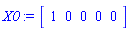 X0 := Vector[row](5, {(1) = 1, (2) = 0, (3) = 0, (4) = 0, (5) = 0})