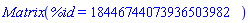 Matrix(%id = 18446744073936503982)