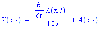 (diff(A(x, t), t))/exp(-1.0*x)+A(x, t)
