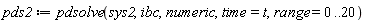 pds2 := pdsolve(sys2, ibc, numeric, time = t, range = 0 .. 20)