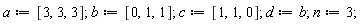 a := [3, 3, 3];
