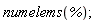 numelems(%);