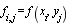 f[i, j] = f(x[i], y[j])