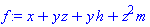 x+y*z+y*h+z^2*m