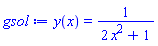 y(x) = 1/(2*x^2+1)