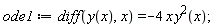 ode1 := diff(y(x), x) = -4*x*y(x)^2
