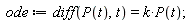 ode := diff(P(t), t) = k*P(t)