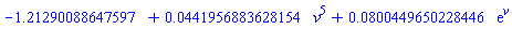 -HFloat(1.212900886475967)+HFloat(0.04419568836281536)*v^5+HFloat(0.08004496502284462)*exp(v)