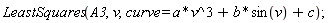 LeastSquares(A3, v, curve = a*v^3+b*sin(v)+c);