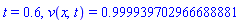 t = .6, v(x, t) = .999939702966688881
