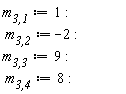 `m__3,1` := 1: