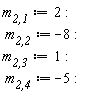 `m__2,1` := 2: