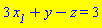 3*x__1+y-z = 3