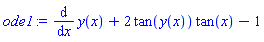 diff(y(x), x)+2*tan(y(x))*tan(x)-1