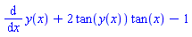 diff(y(x), x)+2*tan(y(x))*tan(x)-1