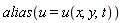 alias(u = u(x, y, t))
