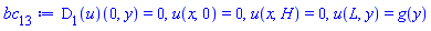 (D[1](u))(0, y) = 0, u(x, 0) = 0, u(x, H) = 0, u(L, y) = g(y)