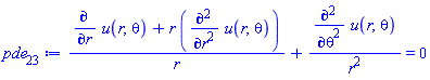 (diff(u(r, theta), r)+r*(diff(diff(u(r, theta), r), r)))/r+(diff(diff(u(r, theta), theta), theta))/r^2 = 0