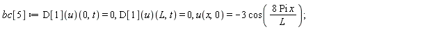 bc[5] := (D[1](u))(0, t) = 0, (D[1](u))(L, t) = 0, u(x, 0) = -3*cos(8*Pi*x/L)