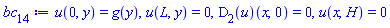 u(0, y) = g(y), u(L, y) = 0, (D[2](u))(x, 0) = 0, u(x, H) = 0