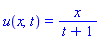 u(x, t) = x/(t+1)