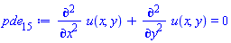 diff(diff(u(x, y), x), x)+diff(diff(u(x, y), y), y) = 0