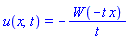 u(x, t) = -LambertW(-t*x)/t