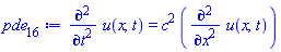 diff(diff(u(x, t), t), t) = c^2*(diff(diff(u(x, t), x), x))