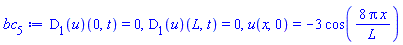 (D[1](u))(0, t) = 0, (D[1](u))(L, t) = 0, u(x, 0) = -3*cos(8*Pi*x/L)