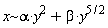 `~`[x]*alpha*y^2+beta*y^(5/2)