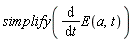 simplify(diff(E(a, t), t))