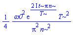 (1/4)*omega0^2*exp((2*I)*t*Pi*n/T)*T^2/(Pi^2*n^2)