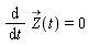diff(`#mover(mi("Z"),mo("&rarr;"))`(t), t) = 0