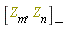 " [Z[m],Z[n]][-]"