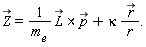 "Z=1/(`m__e`) (L)*(p)+kappa ( r)/r."