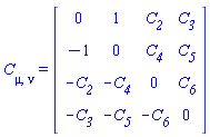 C[mu, nu] = Matrix(%id = 18446744078270104390)
