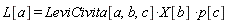 L[a] = LeviCivita[a, b, c]*X[b]*p[c]