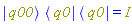 Physics:-`*`(Physics:-Ket(q00), Physics:-Bra(q0), Physics:-Bra(q0)) = I