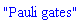 "Pauli gates"